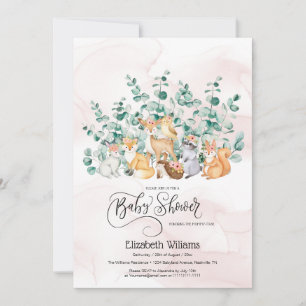 Convite Chá de fraldas de Animais Selvagens Selvagens da 