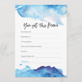 Convite Chá de fraldas de aquarela azul Você tem esta mamã