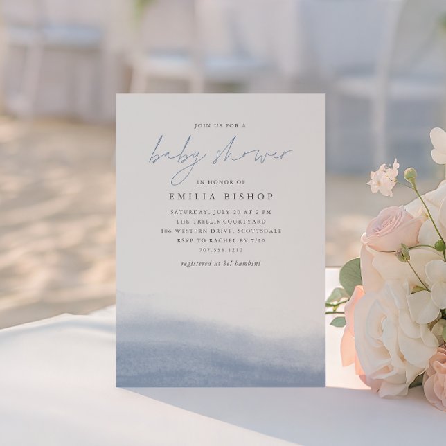 Convite Chá de fraldas De Aquarela Costeira Do Bei (Criador carregado)