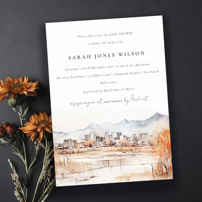 Convite Chá de fraldas de Aquarela de Utah, no lago de sal (Criador carregado)