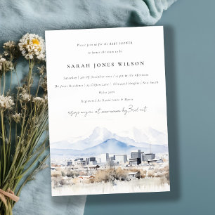 Convite Chá de fraldas de Aquarela de Utah, no lago de sal