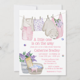 Convite Chá de fraldas de Aquarela do Dia de Lavagem do Ur