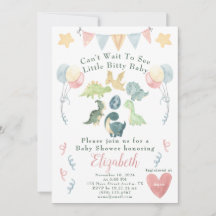 Chá de fraldas de Aquarela do Dinossauro Cento