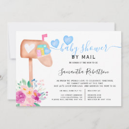 Convite chá de fraldas de aquarela floral da caixa de corr