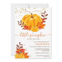 Chá de fraldas de aquarela floral de abóbora-branc