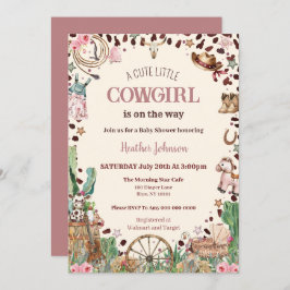 Convite Chá de fraldas de Aquarela Ocidental para Garota C