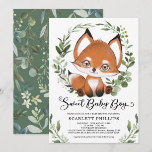 Convite Chá de fraldas de aranha botânica da Woodland Fox