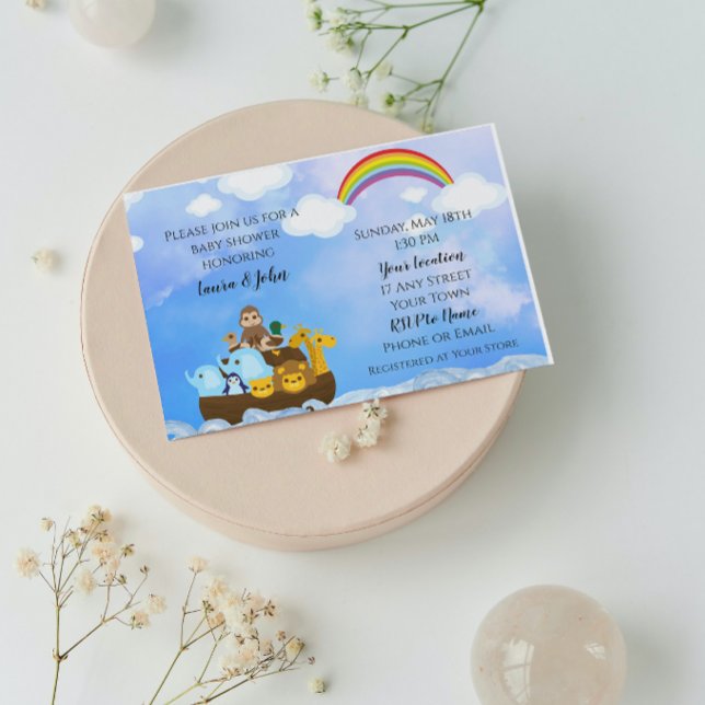 Convite Chá de fraldas de Arca de Noah (Criador carregado)