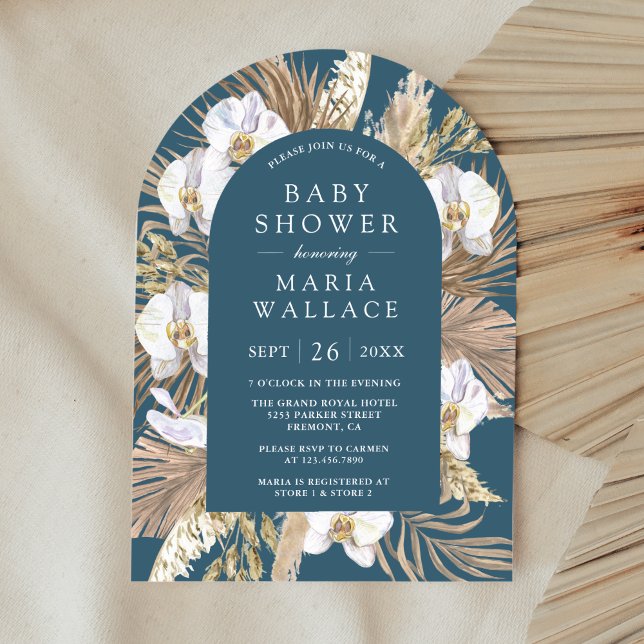 Convite Chá de fraldas de Arco Azul Dusty da Orquídea Bran (Criador carregado)