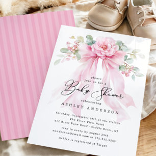 Convite Chá de fraldas de Arco Coquette Floral
