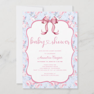 Convite Chá de fraldas de Arco rosa