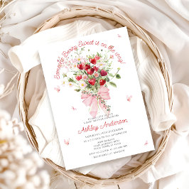 Convite Chá de fraldas de Arco rosa de Morango de Verão