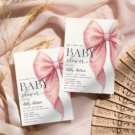 Convite Chá de fraldas de Arco Rosa Elegante