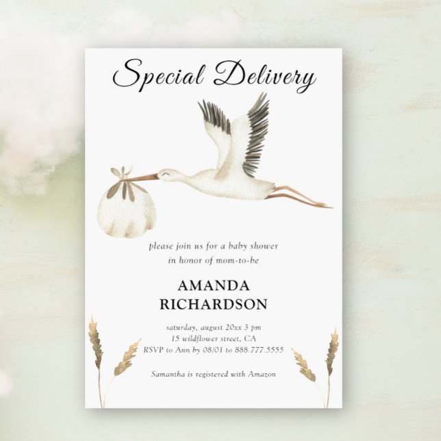 Convite Chá de fraldas de Armazenamento de Cores de Água d (Criador carregado)