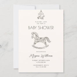 Convite Chá de fraldas de arte de cavalo