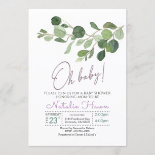 Convite chá de fraldas de árvore de dólar prateado