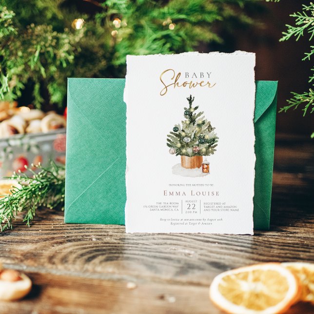 Convite Chá de fraldas de Árvore de Natal (Criador carregado)