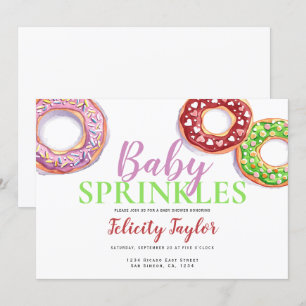 Convite Chá de fraldas de aspersão de Rosquinha rosado