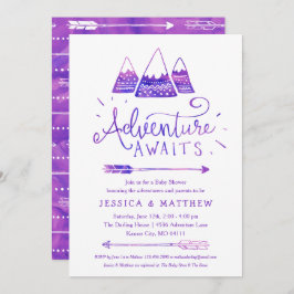 Convite Chá de fraldas de "Aventura Aguarda" da Garota Boh