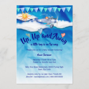 Convite chá de fraldas de avião