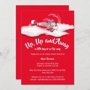 Convite chá de fraldas de avião, viagem-rapazes, versão ve