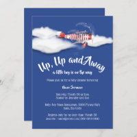 chá de fraldas de avião viagem vermelho azul