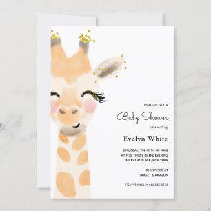 Convite Chá de fraldas de Baby Giraffe