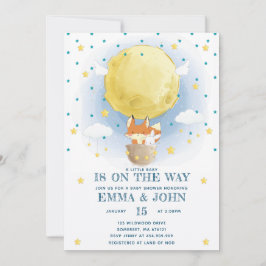 Convite Chá de fraldas de Balão de Ar Lua