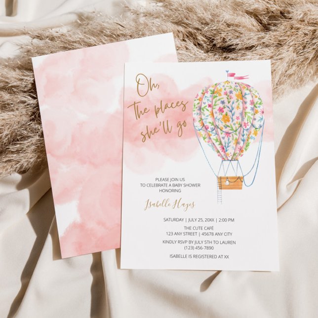 Convite Chá de fraldas de balão de ar quente (Criador carregado)