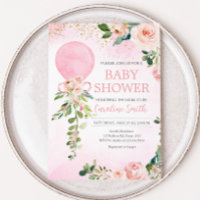 Chá de fraldas de Balão Floral Rosa Verde