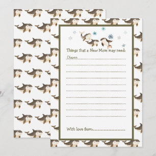 Convite Chá de fraldas de Baleia Árctico de inverno Cujo