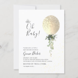 Convite Chá de fraldas De Balões De Bebê PixDezines