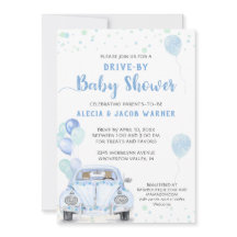 Chá de fraldas De Balões De Carro Azul