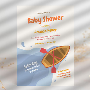 Convite Chá de fraldas de Barcos Azul