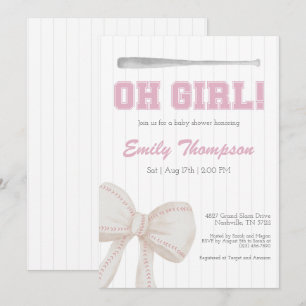 Convite Chá de fraldas de baseball