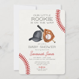Convite Chá de fraldas de baseball Little Rookie
