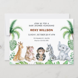 Convite Chá de fraldas de bébés safari