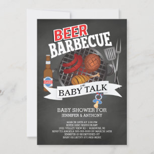 Convite Chá de fraldas De Beer Barbecue Baby Talk