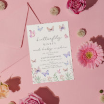 Chá de fraldas de beijos da borboleta de aquarela