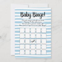 Chá de fraldas de Bingo - Branco Azul