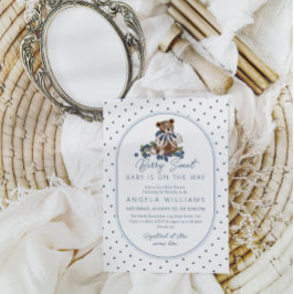 Convite Chá de fraldas de Blueberry Berry Sweet Dusty Blue