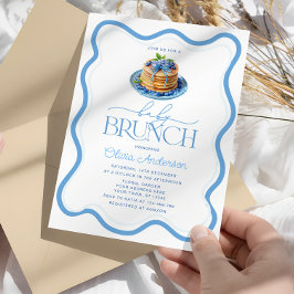 Convite Chá de fraldas de Blueberry Pancake Baby Brunch