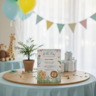 Convite Chá de fraldas de Boho Arch Greenerescente de Anim