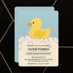 Convite Chá de fraldas de Bolhas de Rubber Ducky
