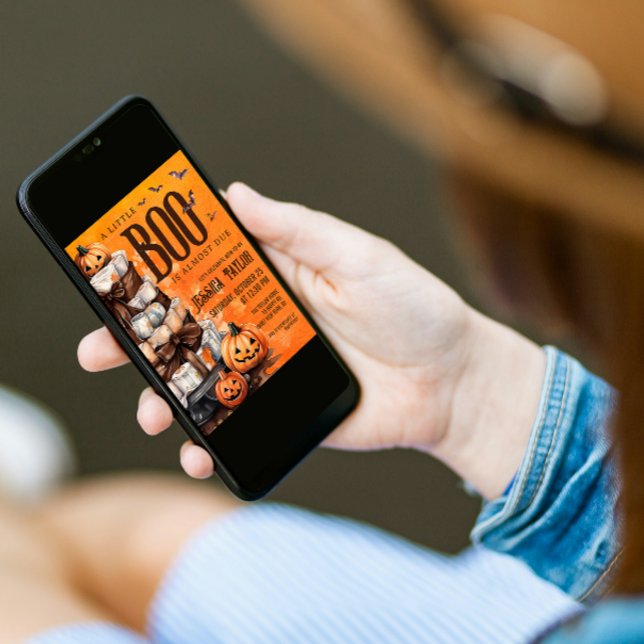 Convite Chá de fraldas de Bolo de Fralda de Abóbora Quase  (Criador carregado)