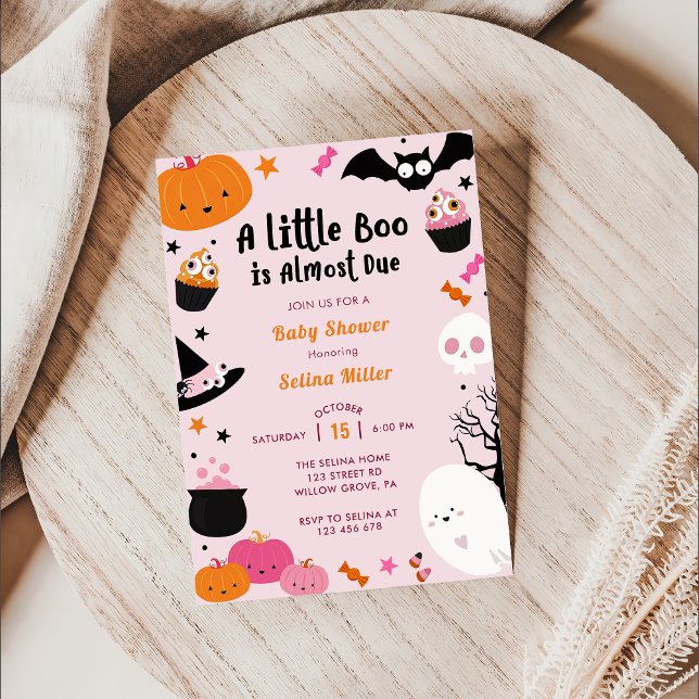 Convite Chá de fraldas De Boo Nosso Pequeno Boo Está Quase (Criador carregado)