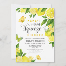 Convite Chá de fraldas de borboleta de limão-aperto-princi