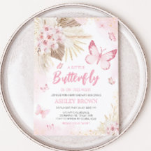 Chá de fraldas de borboleta rosa
