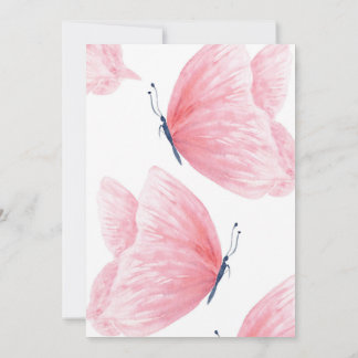 Convite Chá de fraldas de borboleta rosa