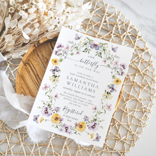 Convite Chá de fraldas de borboletas (Criador carregado)